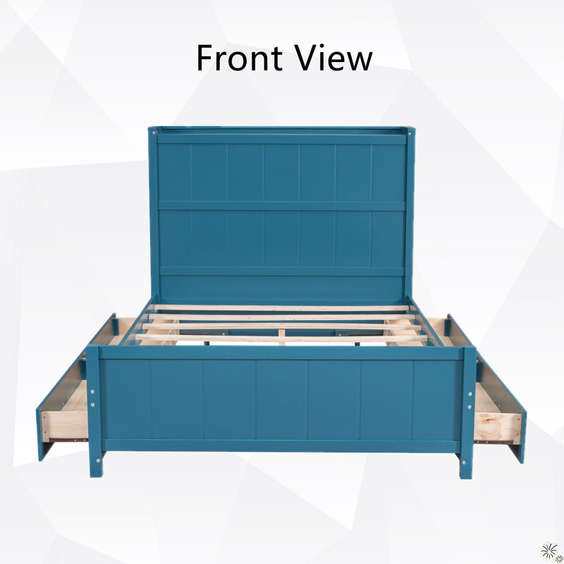 Red Barrel Studio® Kitai Full / Double Solid Wood Storage Platform Bed